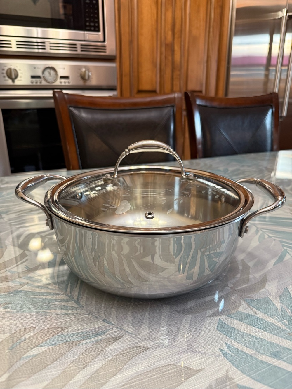 Princess House Stainless Steel Casserole with Glass Lid - Silver